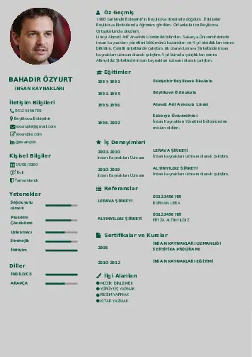 İnsan Kaynakları Cv Örnekleri cv indir